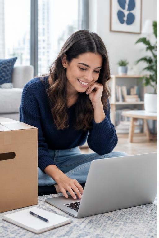 Person planning their move on a laptop